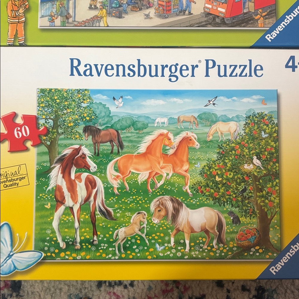 Three Ravensburger Puzzles - Transportation and Farm Themes - Picture 3 of 7